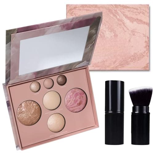 Image of All-in-one Makeup Kit - Baked Palette Starter Makeup Set - Baked Balance & Blush & Brighten Powder Foundation & Angled Brush Multi - Functional Makeup Palette Gift Set - Makeup Gift Set For Women