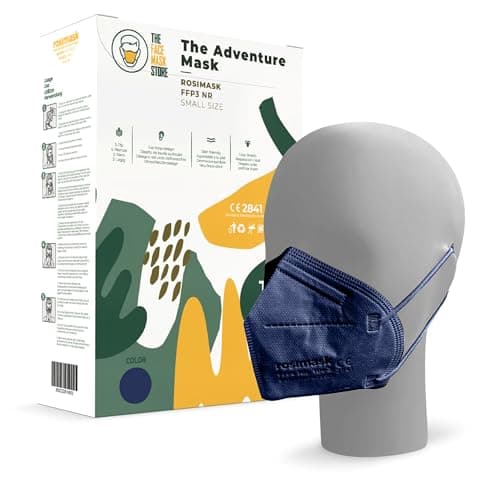 Image of The Adventure Face Mask FFP3 with Ear Loops, Safety Mask, 5 Layer, Ce Certified, Ppe Masks, Box of 10, Blue