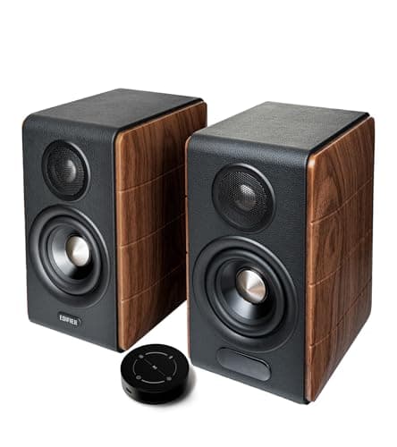 Image of Edifier S880DB MKII Hi-Fi Bookshelf Speakers, Premium 2.0 Active Speaker System, 88W Hi-Res Audio Studio Monitor with LDAC BT5.3, USB-C/Coaxial/Optical/RCA Input Sub-Out for TV, PC, Turntable - Walnut