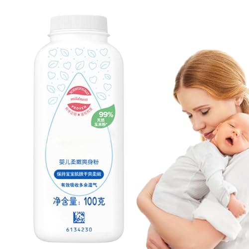 Image of Toddler Body Powder - Organic Baby Powder- Baby Moisturiser | 100g Cornstarch & Plant-Based Natural Moisture Control, Talc-Free Kids Dusting Talc for Sensitive Skin, Gentle Drying Care for Kids