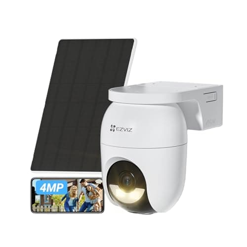 Image of EZVIZ 2K+ Battery Security Camera Outdoor Wireless With Solar Panel, AOV Tech, No Monthly Fee, 512GB, 2.4GHz Wi-Fi 6, AI Human/Vehicle Detection, 360°Colour Night Vision, IP65, CB8 Lite Kit