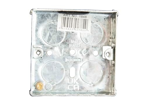 Image of Single/One Gang Metal Back Box 16mm deep Steel Box for Electric Light Switches