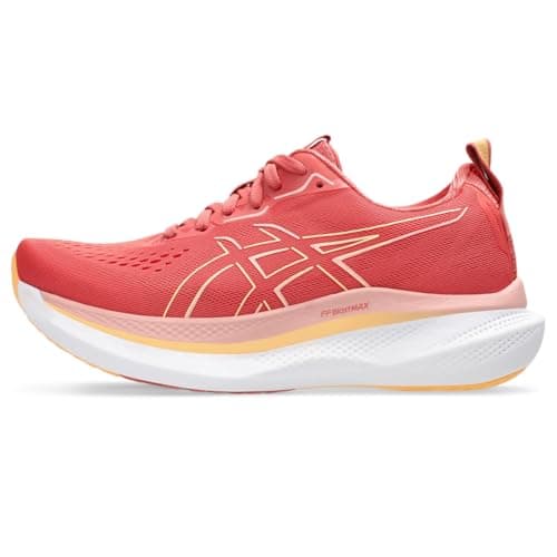 Image of ASICS Women's GLIDERIDE MAX Running Shoes, Dark Pink Clay/Orange Glow, 7.5 UK