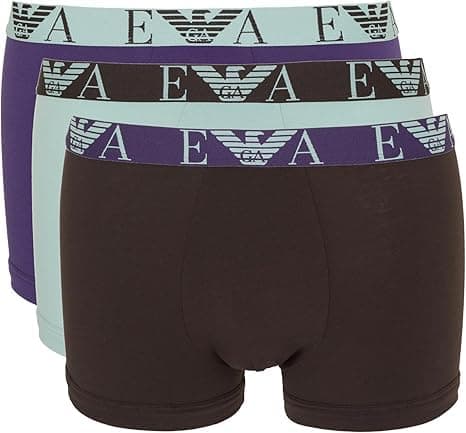 Image of Emporio Armani Man's Bold Monogram 3-Pack Trunk Brown M