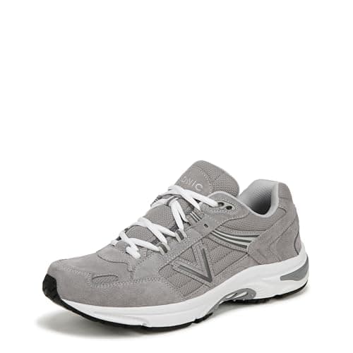 Image of Vionic Men's 23Walk 2.0 Oxford Trainer | Light Grey Suede Mesh | Wide Fit | Lace-Up Walking Shoe | VIO Motion Arch Support & Plantar Fasciitis Relief | UK 9.5