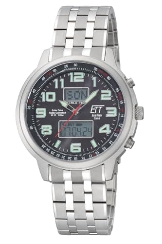 Image of Eco Tech Time Solar Drive Radio Controlled Gents Watch Hunter II EGS-11302-22M World Timer