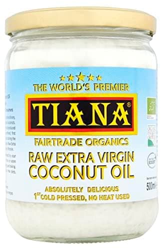Image of TIANA Fairtrade Organics Raw Extra Virgin Coconut Oil, Voted UK no.1 for Skin, Hair and Cooking, 500ml Pack of 6