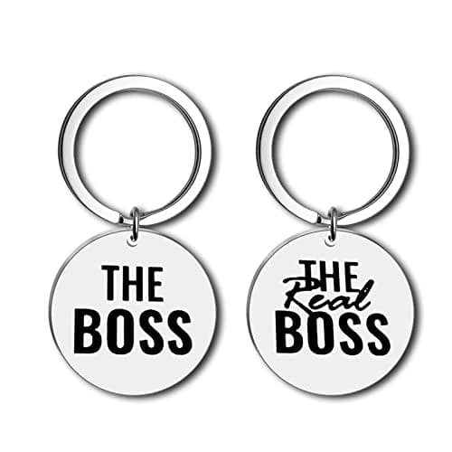 Image of Couple Gift for Boyfriend and Girlfriend The Boss The Real Boss Couple Kering Set Anniversary Present Funny Gift for Wife Husband Valentine’s Day Wedding Christmas Engagement Gifts His and Her Gift