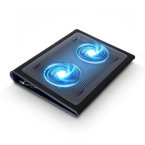 Image of Targus Dual Cooling Fan Laptop Chill Mat, Adjustable Cooling Pad for 17-Inch Notebook, USB-A/Mini USB, Black/Grey (AWE55GL)