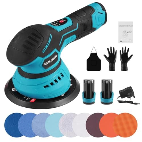 Image of Worshow Car Buffer Polisher Machine, Variable Speeds Electric Polishers, Cars Detailing Kit - Handheld Work top Polish for Detailing/Polishing/Waxing/Scratch Removing (Cordless Polisher -01)