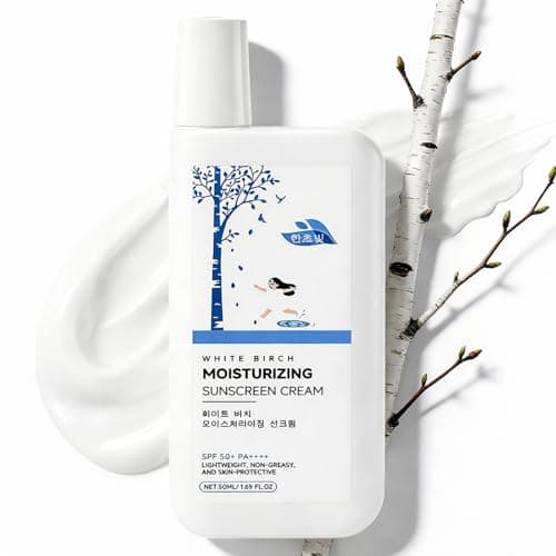 Image of Birch Juice Mineral Sunscreen SPF 50, Broad Spectrum UVA UVB Protection Korean Sunscreen Sun Cream SPF 50, Tinted Sunscreen SPF Face Moisturiser, Lightweight Non Greasy, All Skin Types Sensitive Skin