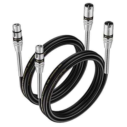 Image of NUOSIYA XLR Cable 2M 2 Pack Balanced XLR Male to Female 3 Pin DMX Microphone Cable Patch Extension Leads(6.56FT)