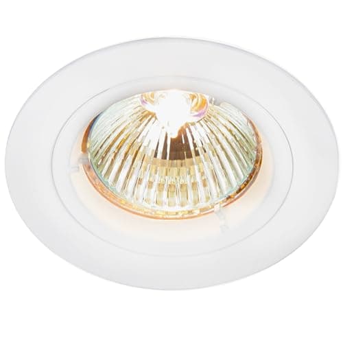 Image of Betta Lighting Recessed Lighting – GU10 LED Spotlights for Ceiling – IP20 Downlights Mains Powered Ceiling Spots for Kitchen Bedroom Lounge - Halogen or LED – Fixed Version, Matt White