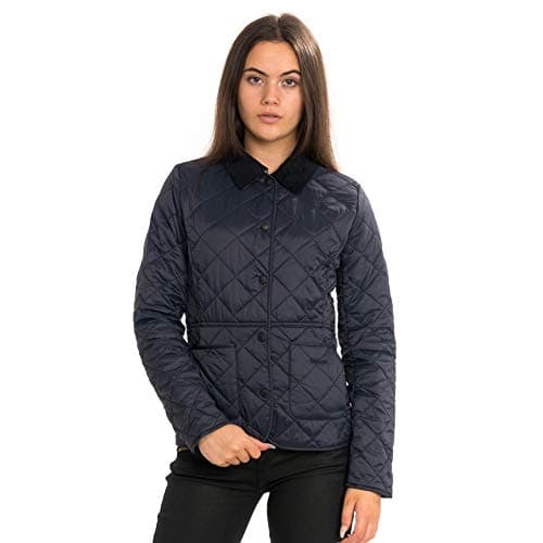 Image of Barbour Ladies Deveron Quilt Navy/Pale Pink 12