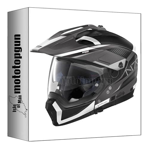 Image of nolan motorbike helmet adventure n70-2 x 06 earthquake flat lava grey white - black size m mototopgun