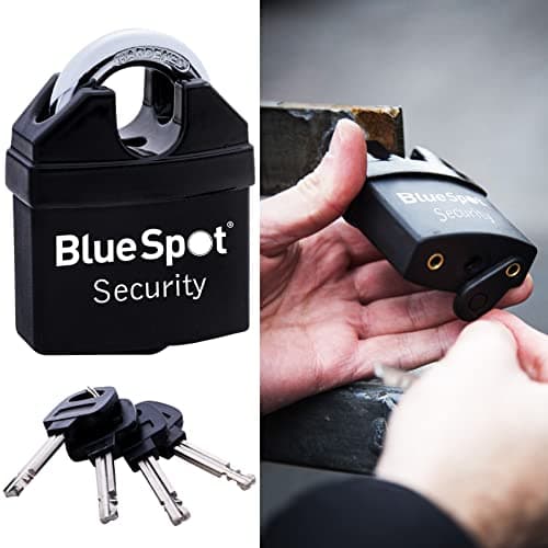 Image of BlueSpot 65mm High Security Padlocks | Heavy Duty | Container | Maximum Strength | 4 Keys | Safe | Zing Alloy | Closed Shackle | Construction Site | Door Security Lock | DIY | Tools | UK Free P&P