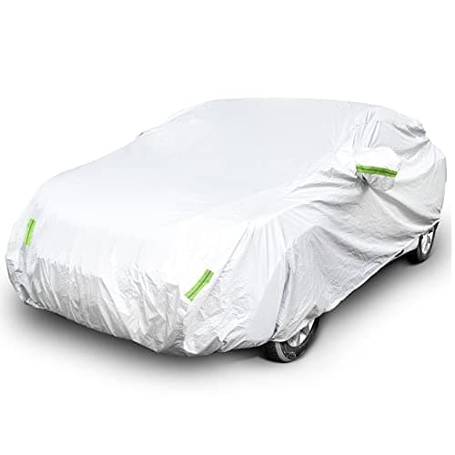 Image of Haipky Universal Car Cover 190T Full Waterproof Breathable Scratch Rain Snow Heat Resistant with Mirror Pocket & Reflective Strips (For Sedan 137 to 157 inch)