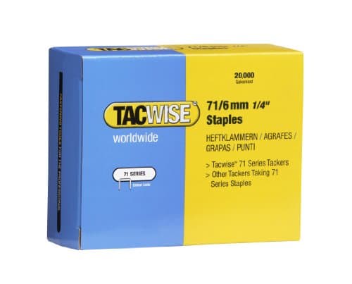 Image of Tacwise 0367 Type 71 / 6 mm Galvanised Upholstery Staples, Pack of 20,000
