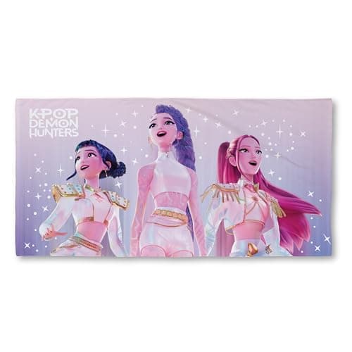 Image of K Pop Demon Hunters Officially Licensed Towel | Super Soft Feel, Celestial Design | Perfect The Home, Bath, Beach & Swimming Pool | 100% Cotton | 140cm x 70cm