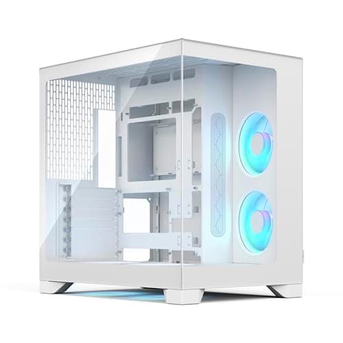 Image of Fractal Design Pop 2 Vision White RGB Panoramic Glass PC Gaming Case - Dual-Chamber Layout - Four RGB Reverse Fans Included – Reverse Connector & ATX/E-ATX/mATX/ITX