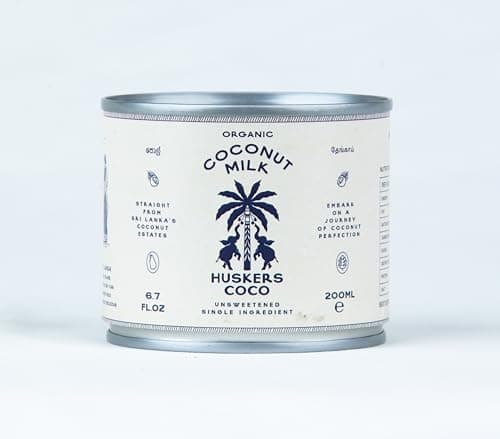 Image of Huskers Coco | Organic Coconut Milk | 200ml | Pack of 6 | Unsweetened Original | Dairy-Free, Gluten-Free, Vegan | Cooking, Baking & Drinks
