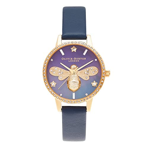 Image of Official Dealer [Olivia Burton] OLIVIA BURTON Watch Women's OB16GB06 Sparkle Ruby Midi Mother of Pearl Dial Navy & Gold, navy