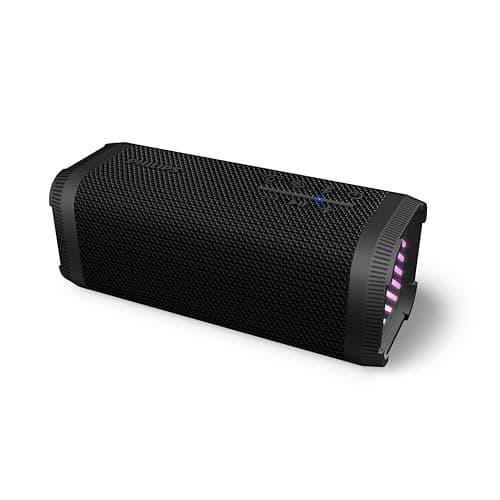 Image of Philips TAS2000B Bluetooth Wireless Speaker with LED Lightshow, 20 W Bass+, Auracast, 20 Hrs Play Time, IPX5 Splash-Proof, USB Playback, Mic, App Control – Black