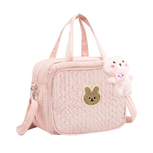 Image of Noaya Baby Nappy Changing Bags - Baby Changing Bags with Pendant, Portable Travel Diaper Bag, Equipped with An Adjustable Strap, Changing Diaper Tote for Pram(Pink)