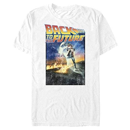 Image of Back To The Future Men's Classic Poster Basic Solid Tee, White, S