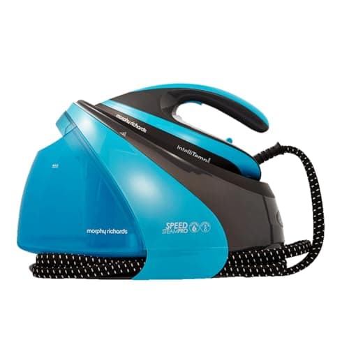 Image of Morphy Richards SpeedSteam Pro Generator Iron, Ceramic Soleplate, Autoclean, 7 Bar Pressure, Intellitemp Technology, 70 to 120g rates, 590g Boost, 1.6L Water Tank, 1.8m Cord, 3000W, Blue, 332103