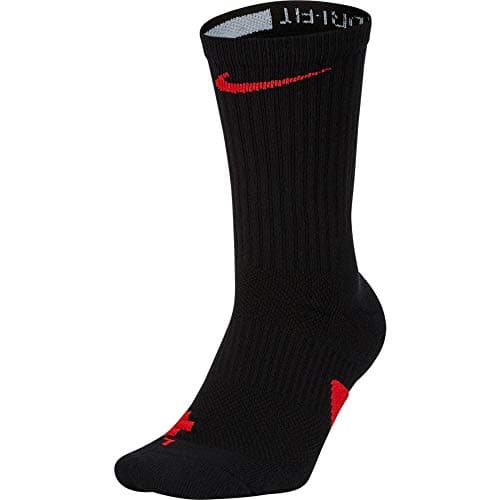 Image of Nike Elite Crew Basketball Socks (Large, Black/University Red/University Red)