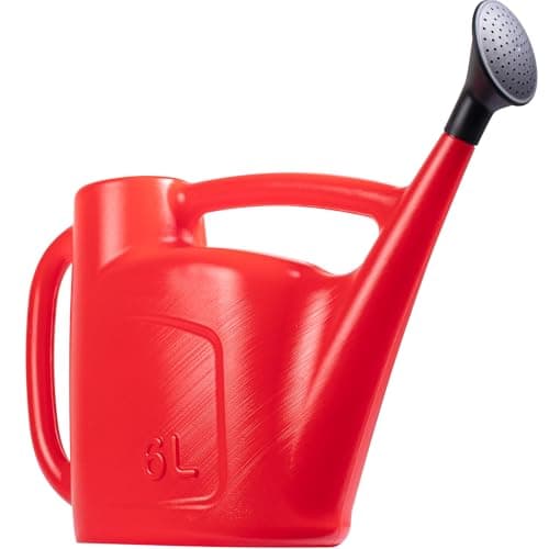 Image of Hardys 6L Red Rose Watering Can - Outdoor & Indoor Watering Can with Detachable Sprinkler Rose Head, Long Spout Water Can for Houseplant & Garden Plants