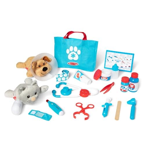 Image of Melissa & Doug Pet Vet Set | Animal Care Kit for Kids, Doctor Role Play Toys for Children | Age 3+