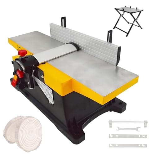 Image of Benchtop Jointer and Planer Thicknesser, Adjustable 0-3MM Cutting Depth, Ideal for DIY Production of Art Works