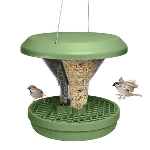 Image of Bird Feeders Hanging Station - Davos - Smart Bird Feeder - No Mess Bird Seed - Seed Tray - Gardening Gifts - Bird Watching Gifts - Bird Table - Robin Food - Blackbird