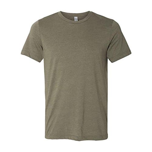 Image of Canvas Mens Triblend Crew Neck Plain Short Sleeve T-Shirt (M) (Olive Triblend)