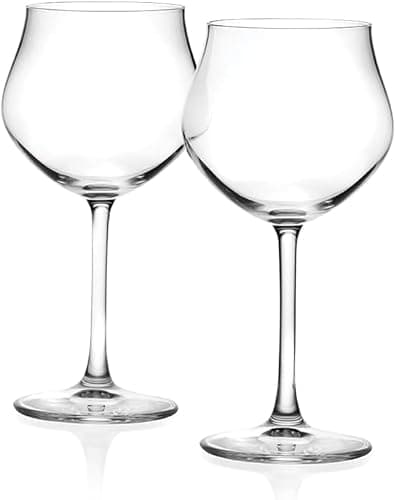 Image of RCR Cristalleria Italiana Da Vinci White Wine Stemware. Set of Two Crystal Italian Wine Glasses