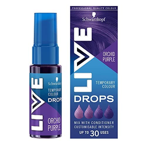 Image of Schwarzkopf LIVE Colour Drops Orchid Purple Semi-Permanent Hair Dye, 30ml, Hair Colour that Lasts 2-12 Washes, Purple Hair Dye Drops