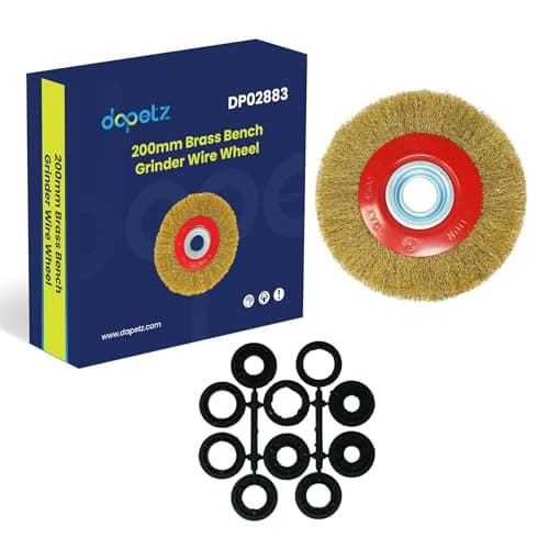 Image of Dapetz ® Brassed Steel Wire Wheel 200mm X 20mm Hardened & Brassed 0.3mm For 200 mm Bench Grinders Deburring, Derusting, Descaling, Paint Removal, Finishing