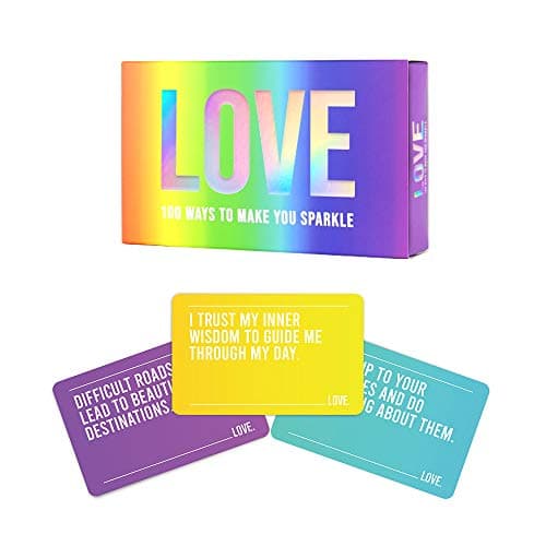 Image of Love - 100 Affirmation Cards To Make You Sparkle, Green|peach|yellow|purple