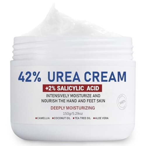 Image of OUKEYA Urea Cream 42% plus Salicylic Acid 2%, Urea Foot Hand Cream for Dry Cracked Feet, Heels, Elbows, Salicylic Acid Cream for Moisturizer, Removes Corns Calluses Dead Skin and Softens Toenails