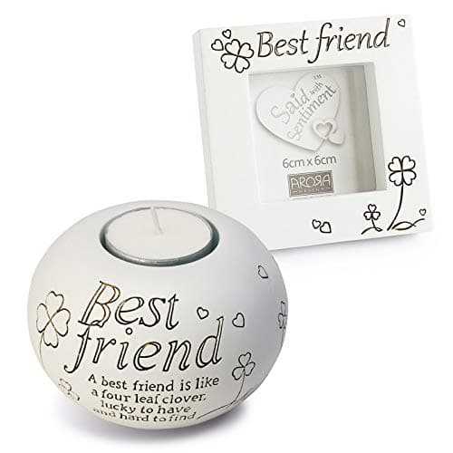 Image of Arora Said with Sentiment 7416 Best Friend Tea Light and Frame Gift Set, Multicolour, One Size