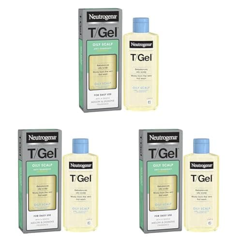 Image of Neutrogena T/Gel Anti-Dandruff Shampoo for Oily Scalp, Fresh Jasmine, 250 ml (Pack of 3)