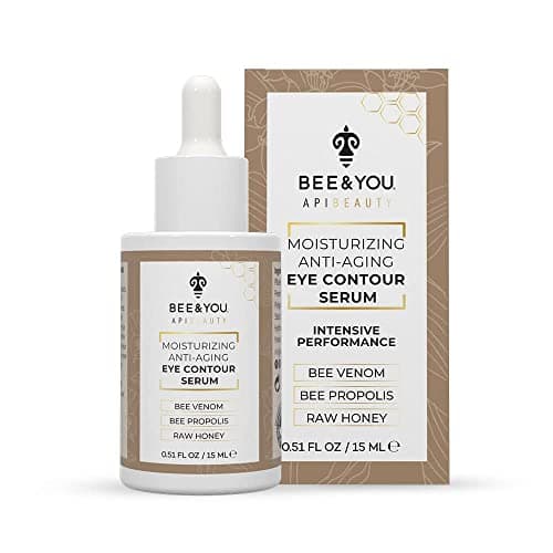 Image of Bee and You Natural Eye Serum - Anti Aging, Anti Wrinkle - 100% Natural, Propolis Extract, Raw Honey, Hyaluronic Acid, Dark Circles, Under Eye, and Puffiness, Skin Care, 15ml
