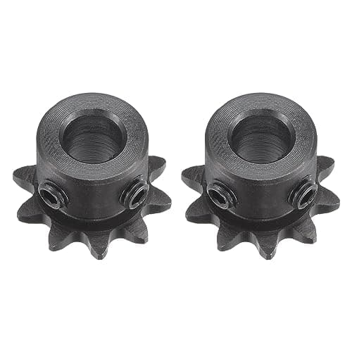 Image of sourcing map #25 Chain Roller Sprocket, 8mm Bore 1/4" Pitch 10 Tooth Single Strand Chain Sprocket, C45 Carbon Steel 25 Roller Chain Sprocket with Set Screws for ISO 04C Chain, 2Pcs