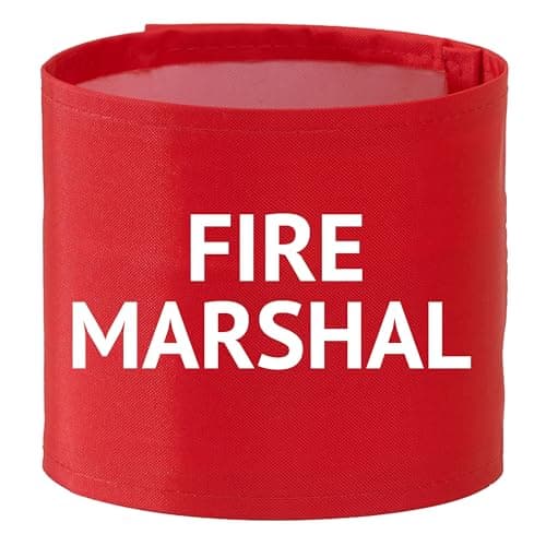 Image of Fire Marshal Hi Vis Red ID Arm Band Enhanced Visibility Supplied by Simply Hi Vis Clothing UK.
