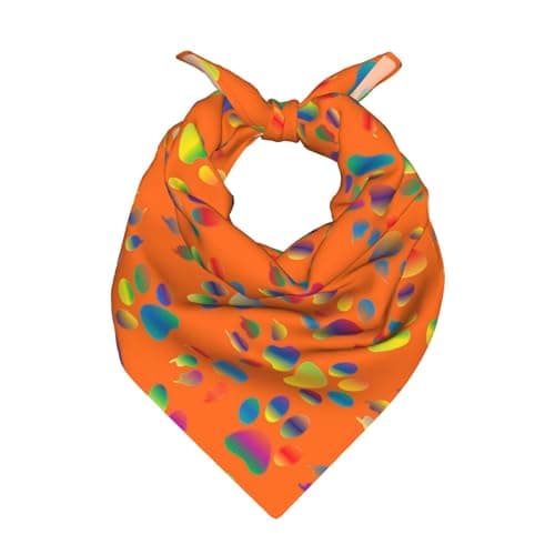 Image of Longzehao colorful dog paw Print Paisley Bandanas for Men and Women,Neck Gaiter Head Wrap Headwear Face Mask Scarf