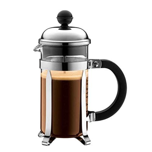 Image of Bodum French Press Chambord - 350ml / 3 Cup Silver Coffee Maker - Heat-Resistant & Stainless Steel Filter - BPA-Free Dishwasher Safe Cafetiere - Made in Portugal