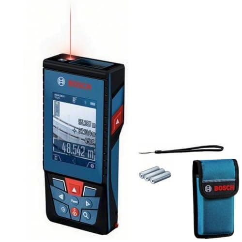 Image of Bosch Professional Laser Measure GLM 100-25 C (integrated camera, range: up to 100m, robust, IP54, ± 1.5 mm*, 3x AA batteries, hand strap, pouch)