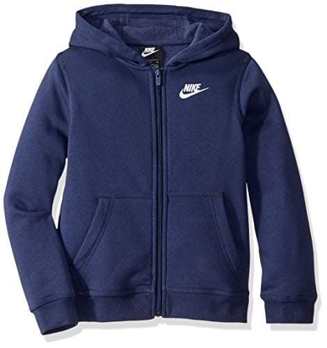 Image of Nike Kids Sportswear Club Full-Zip Hoodie - Midnight Navy/Midnight Navy/White, M